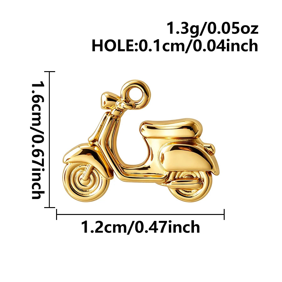 4pcs Funny Transportation Charms - Stainless Steel Pendants for DIY
