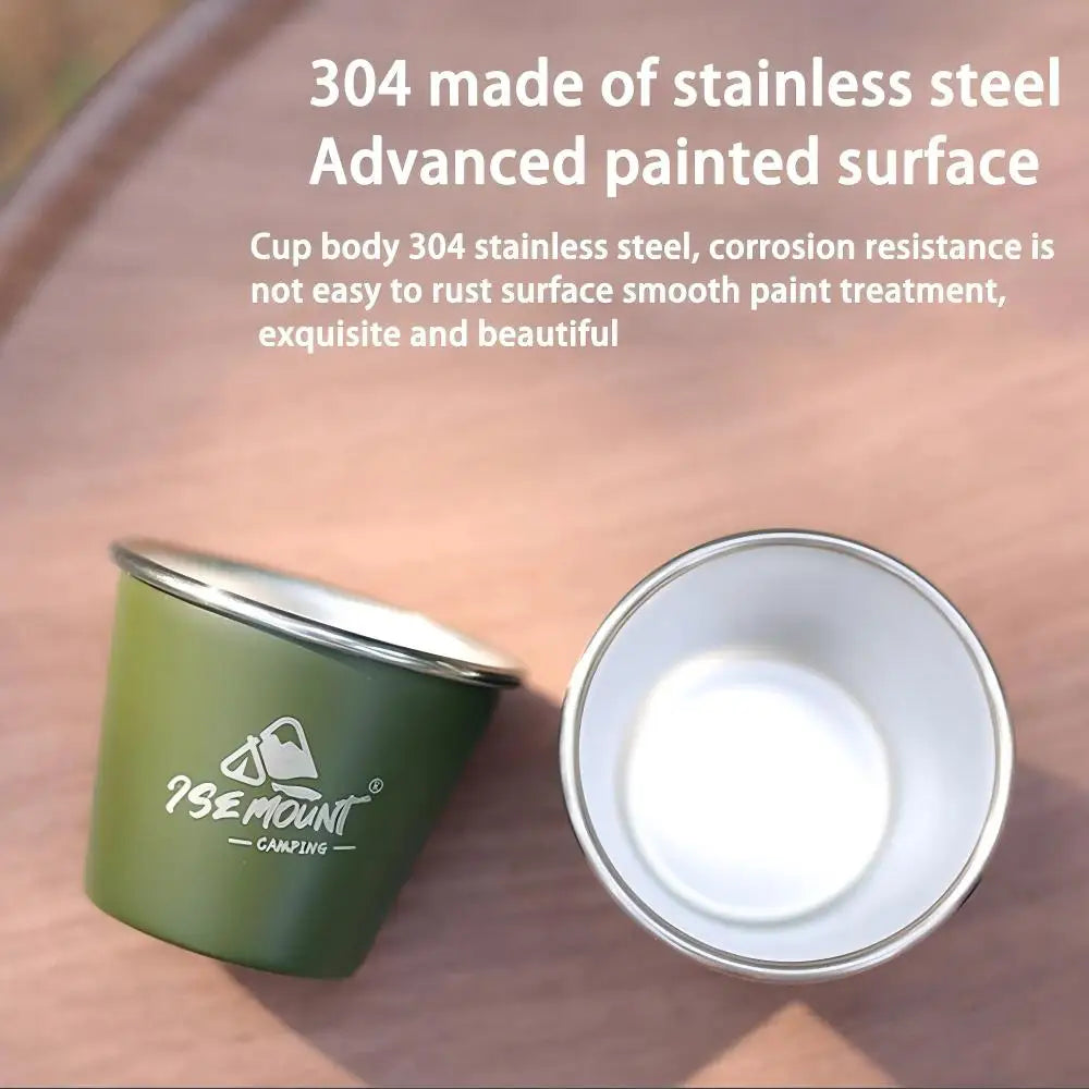 4-Pack Stackable Stainless Steel Cups for Camping & Outdoor Use