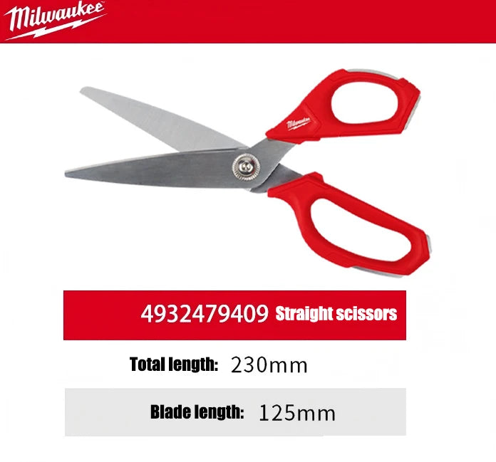 Milwaukee Jobsite Offset Scissors - Durable, Micro-Serrated, All-Metal Design