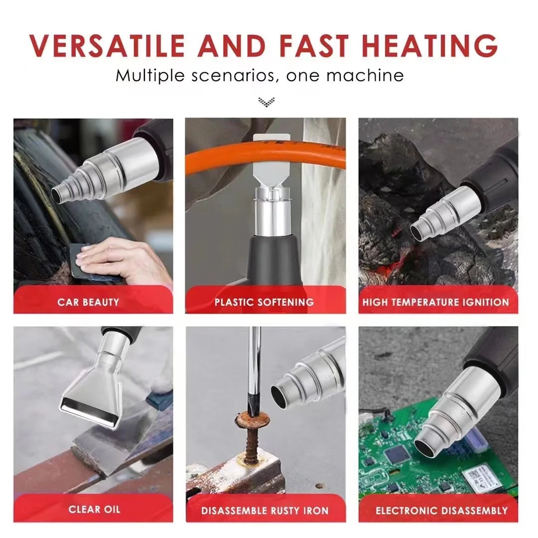 2000W Digital Hot Air Gun with Adjustable Temperature for Soldering & Shrink Wrapping