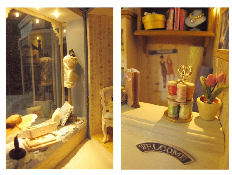 3D DIY Wooden Dollhouse Kit with Furniture - Irish Cottage Toy