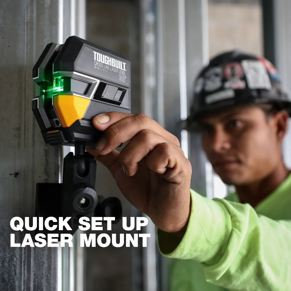 ToughBuilt 30-ft Green Beam Self-Leveling Laser Level for Precision Layout