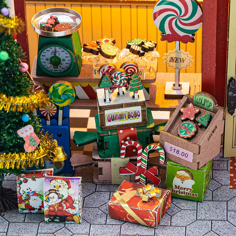 DIY Christmas Candy House Wooden Cottage Kit - Fun 3D Puzzle Model
