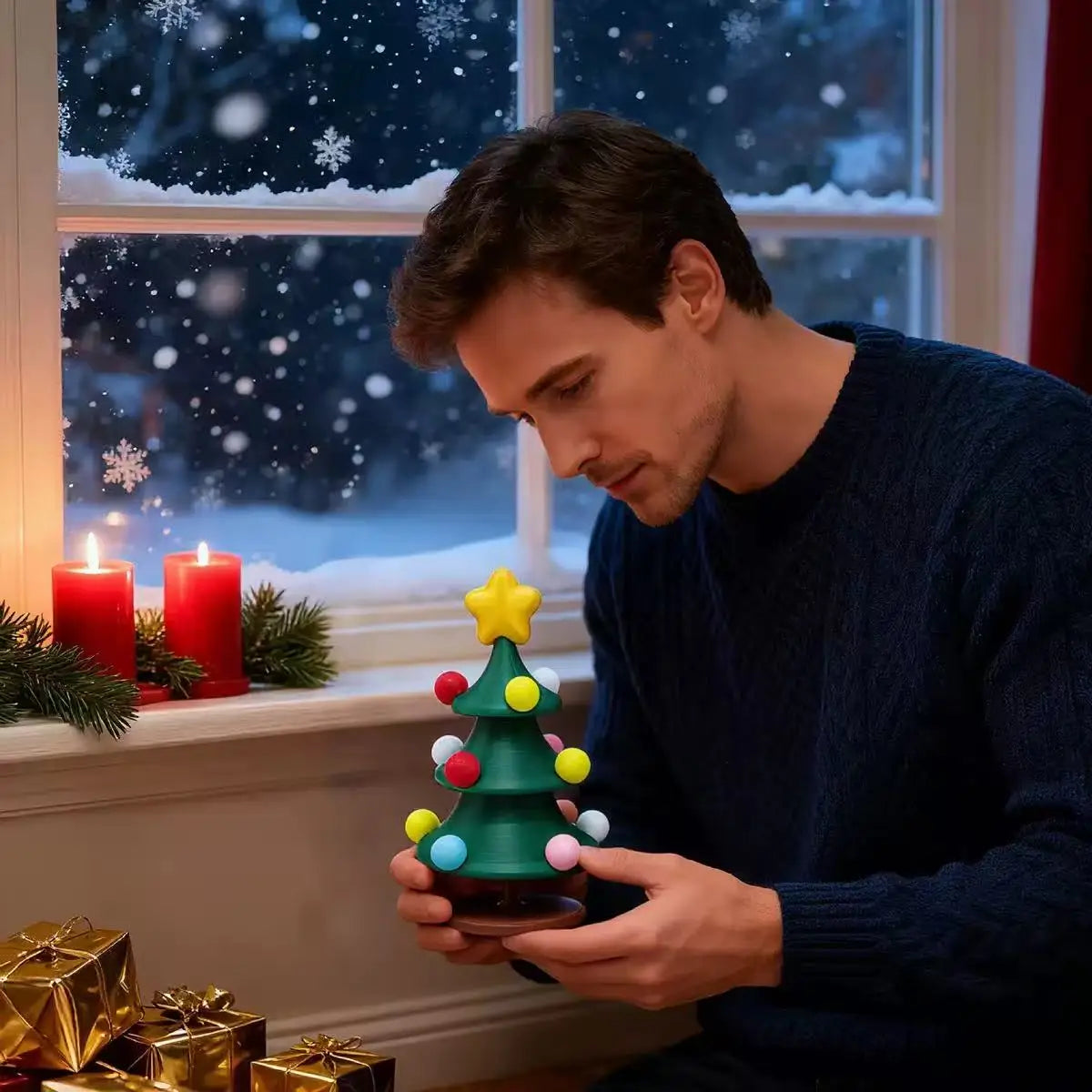 Dancing Rotating Christmas Tree Toy - Fun Holiday Desktop Decoration