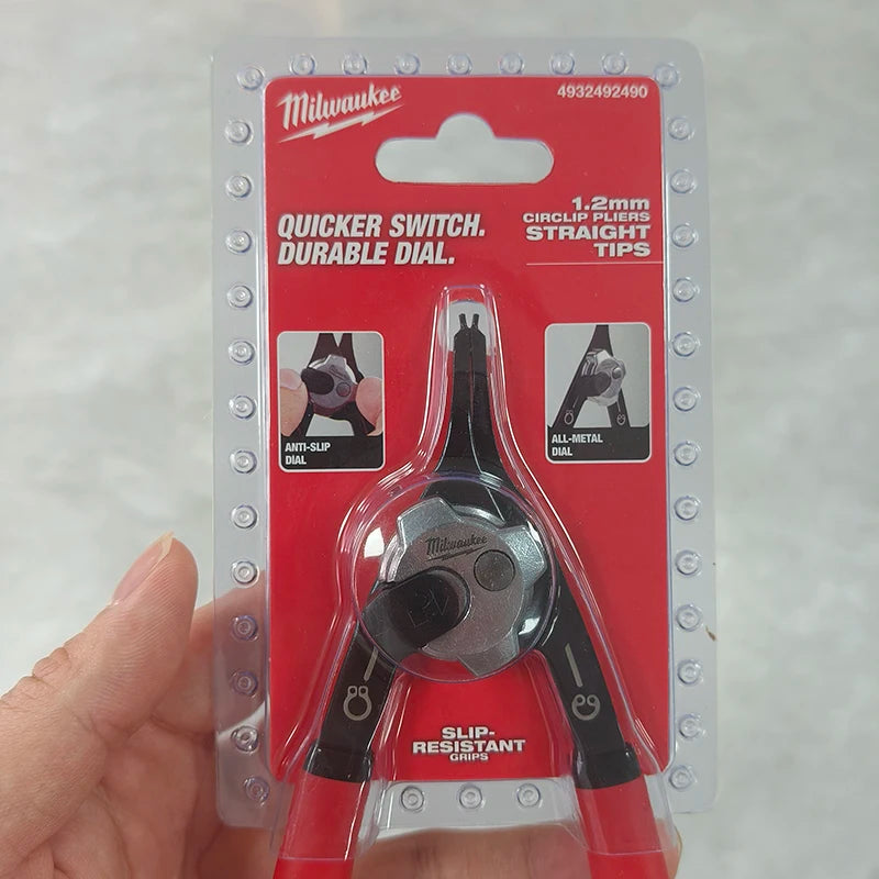 Milwaukee Straight Tip Circlip Pliers with Anti-Slip Grip