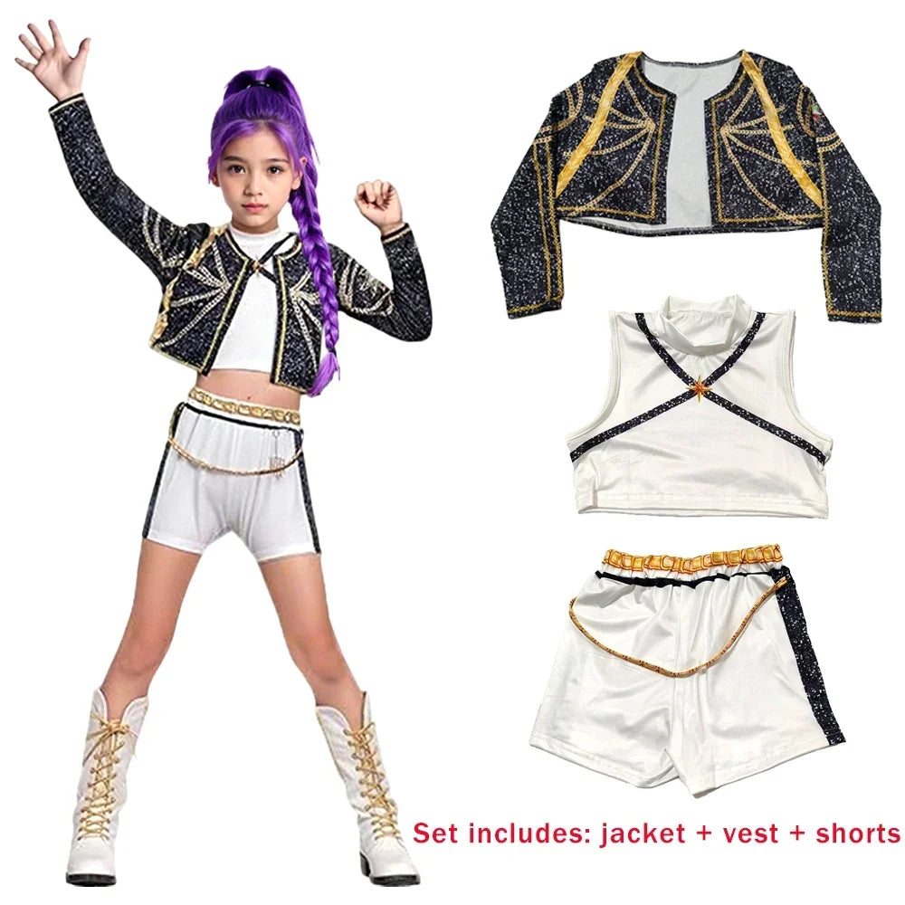 Rumi K-Pop Warrior Costume Set for Kids - Perfect for Cosplay & Fun!