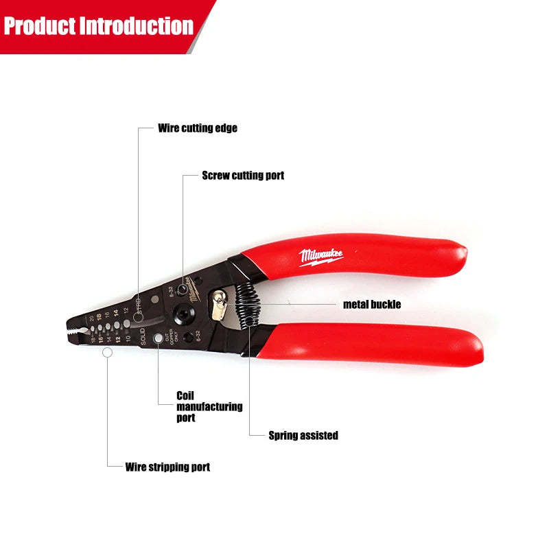 Milwaukee Compact Wire Stripping Pliers - Multi-Function Tool