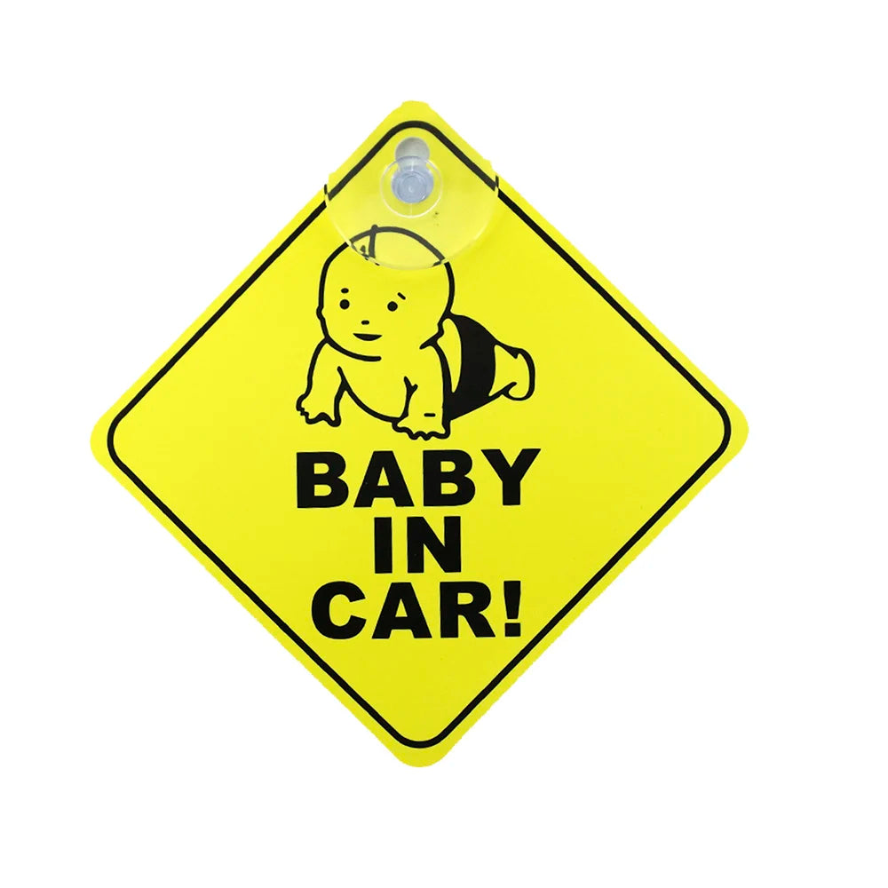 Bright Baby on Board Car Sticker with Strong Suction Cups