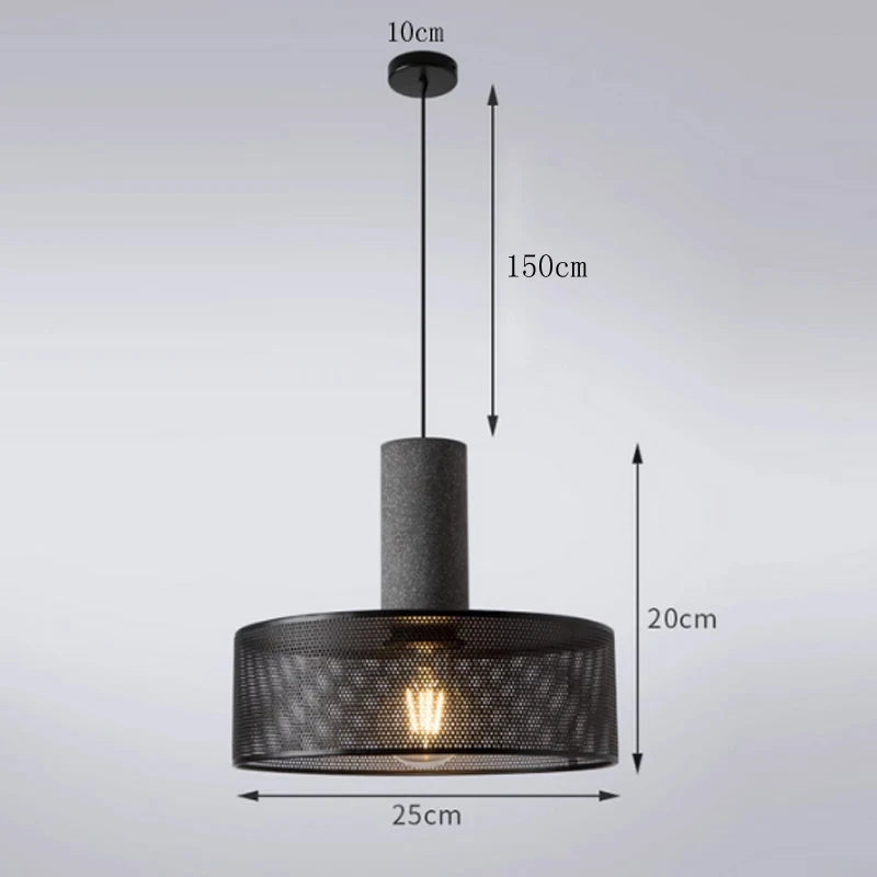 Vintage Industrial Cement Pendant Light - E27 LED Chandelier
