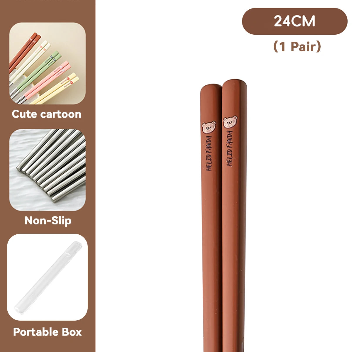 Cute Capybara Stainless Steel Chopsticks - Portable & Non-Slip