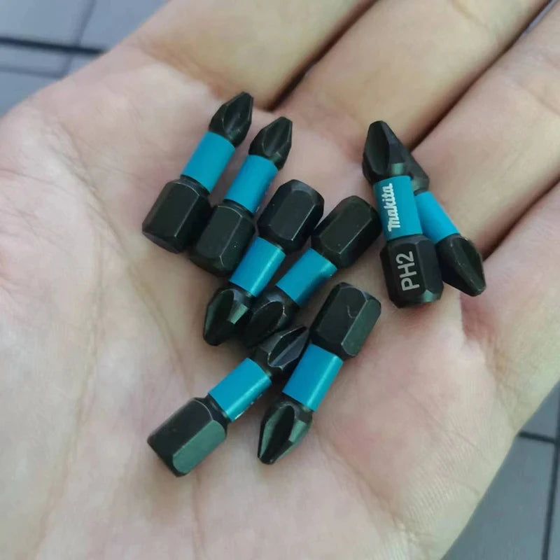 Makita PH2 25MM Impact Screwdriver Bits - 10PC High-Speed Steel Set