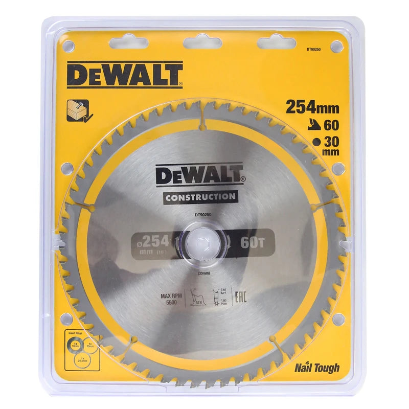 DEWALT Wood Saw Blades - 216/254/305MM, 40T/60T/80T, Carbide Precision