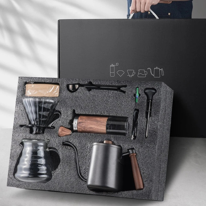 Portable Outdoor Hand Brewed Coffee Set with Grinder