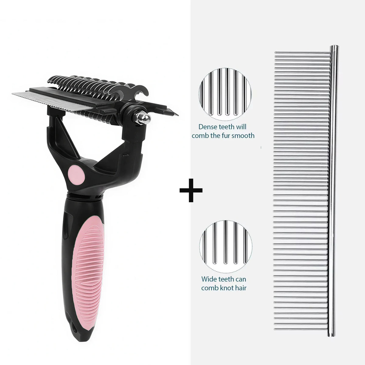 3-in-1 Pet Deshedding Brush & Fur Remover for Dogs and Cats