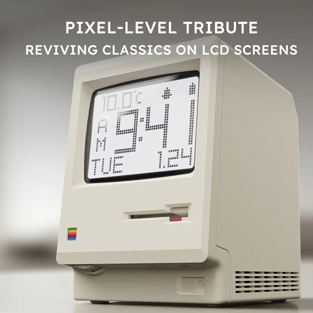 Retro Macintosh Digital Alarm Clock - Stylish Desktop Decor