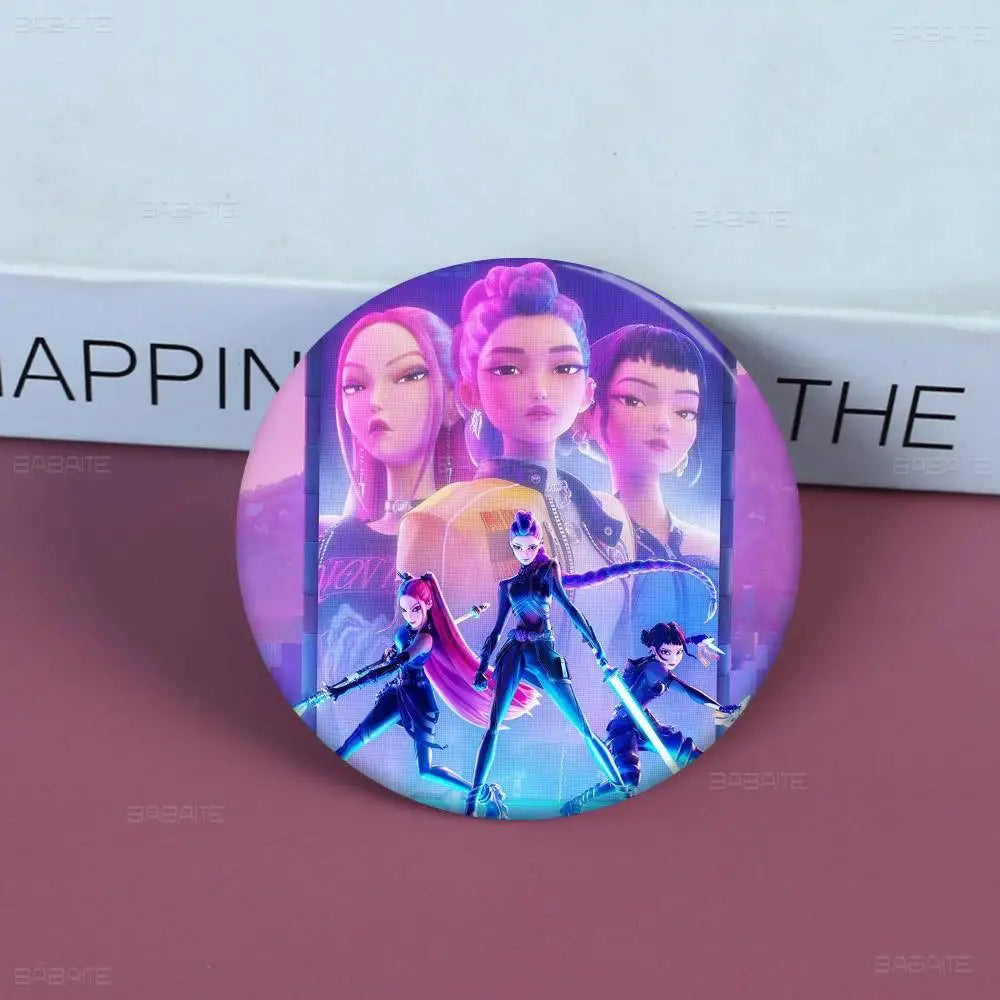 K-Pop Demon Hunters Anime Pin Button | Cute Cartoon Brooch Jewelry