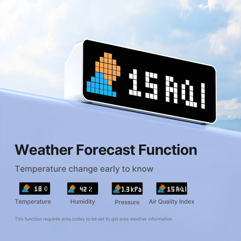 Ulanzi TC001 Smart Pixel Clock with Weather & Follower Display