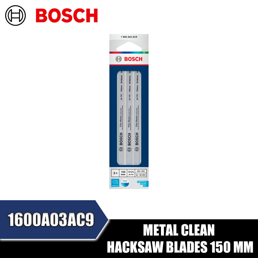 Bosch Metal Clean Hacksaw Blades (150mm & 300mm) - Durable Precision Cutting