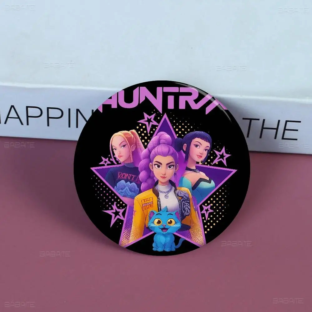 K-Pop Demon Hunters Anime Pin Button | Cute Cartoon Brooch Jewelry