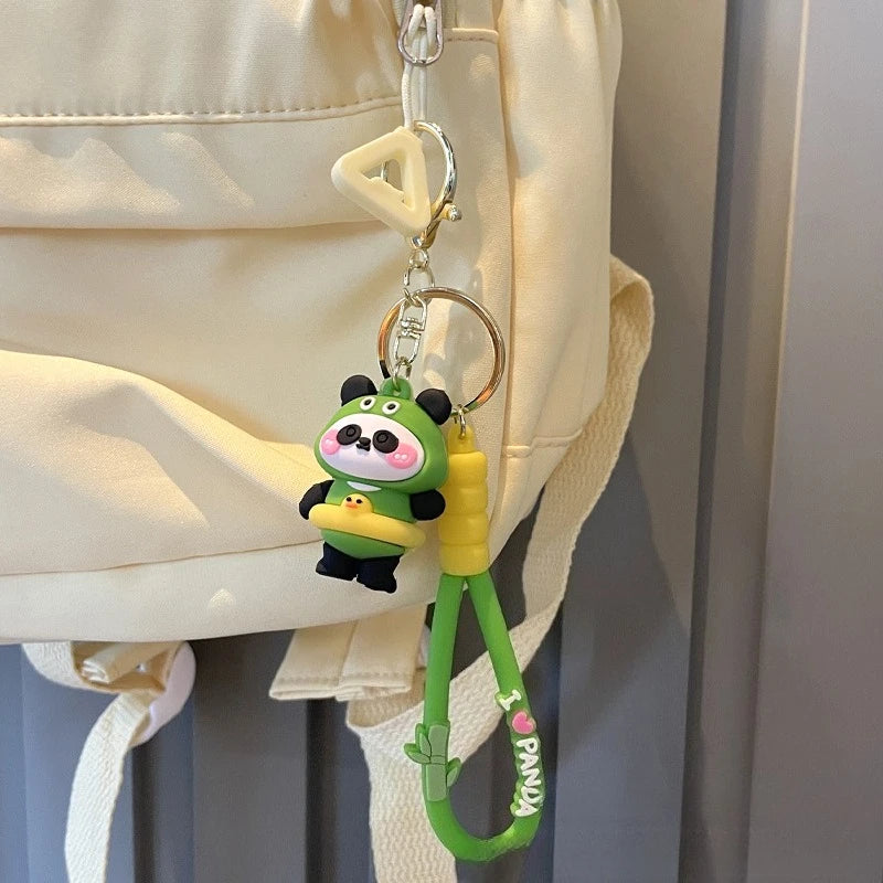 Adorable Kung Fu Panda Keychain - Soft Plastic Travel Pendant