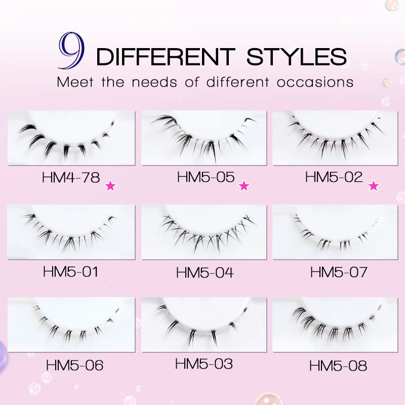 10 Pairs Manga Lower Eyelashes - Wispy Under Eye Lashes for Cosplay