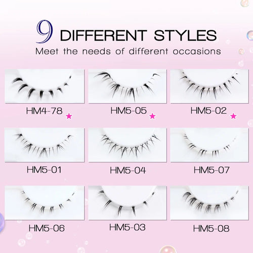 10 Pairs Manga Lower Eyelashes - Wispy Under Eye Lashes for Cosplay