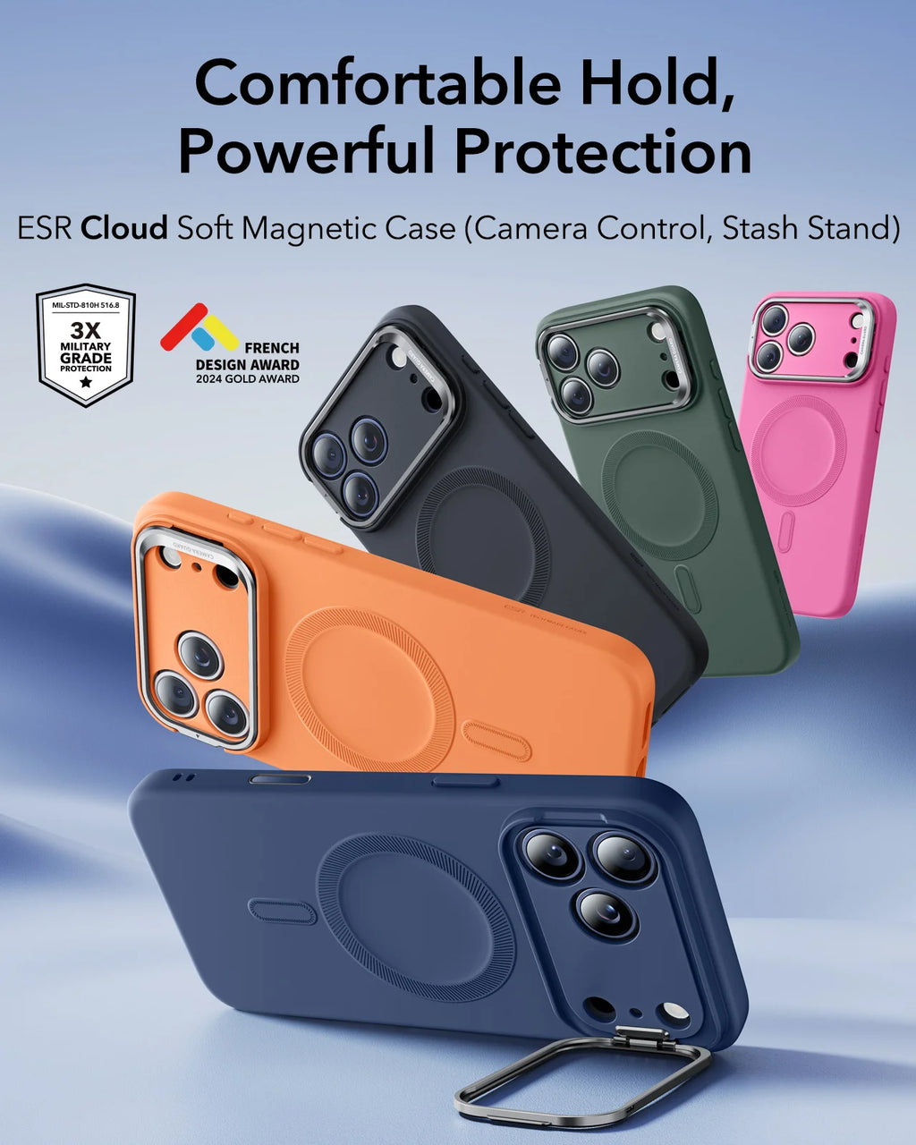 ESR Silicone Case with Adjustable Stand for iPhone 17 Pro Max