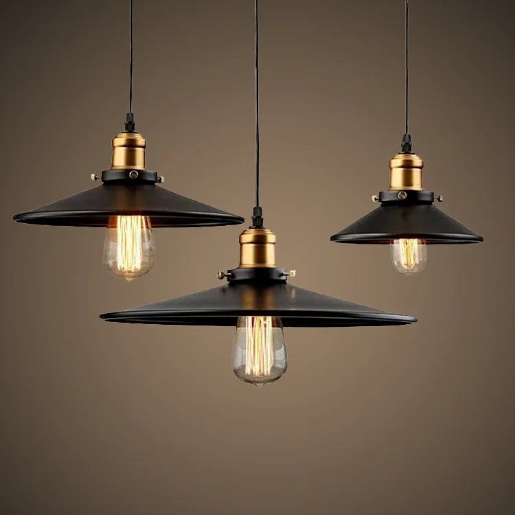 Vintage Industrial Black Pendant Light - Modern Attic Lamp