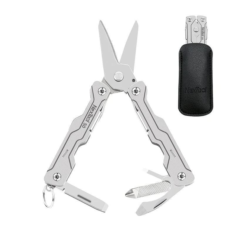 NexTool 8-in-1 Mini Scissors Multitool - Portable EDC Keychain