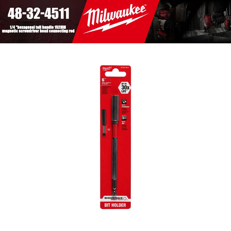 Milwaukee SHOCKWAVE Magnetic Bit Tip Holder - 6" Extension Rod