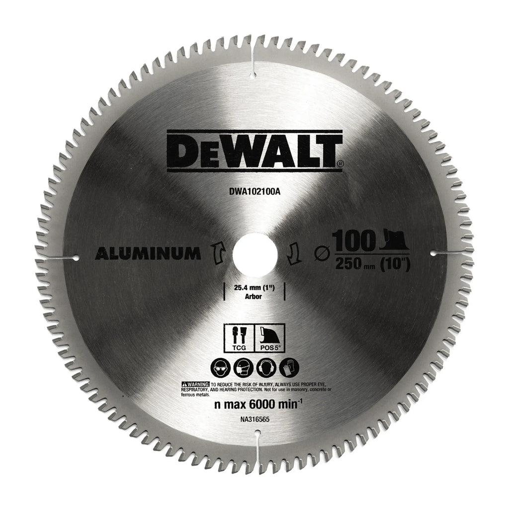DEWALT Carbide Tipped Saw Blade 250mm for Aluminium Precision Cutting