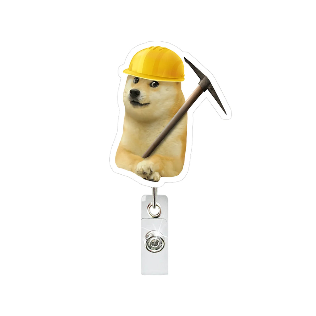 Funny Anime Dog Retractable Badge Reel - Perfect for Nurses & Students