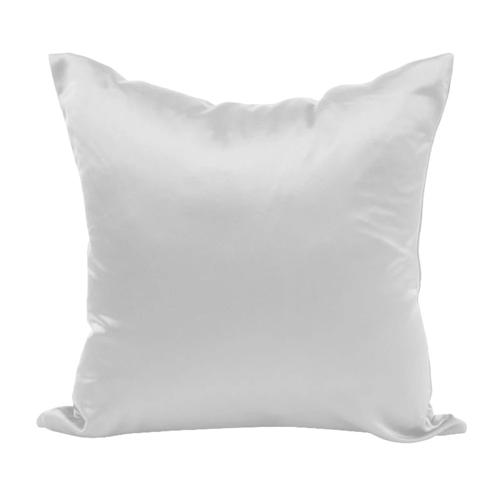 Elegant Satin Silk Throw Pillow Case with Hidden Zipper - Solid Color