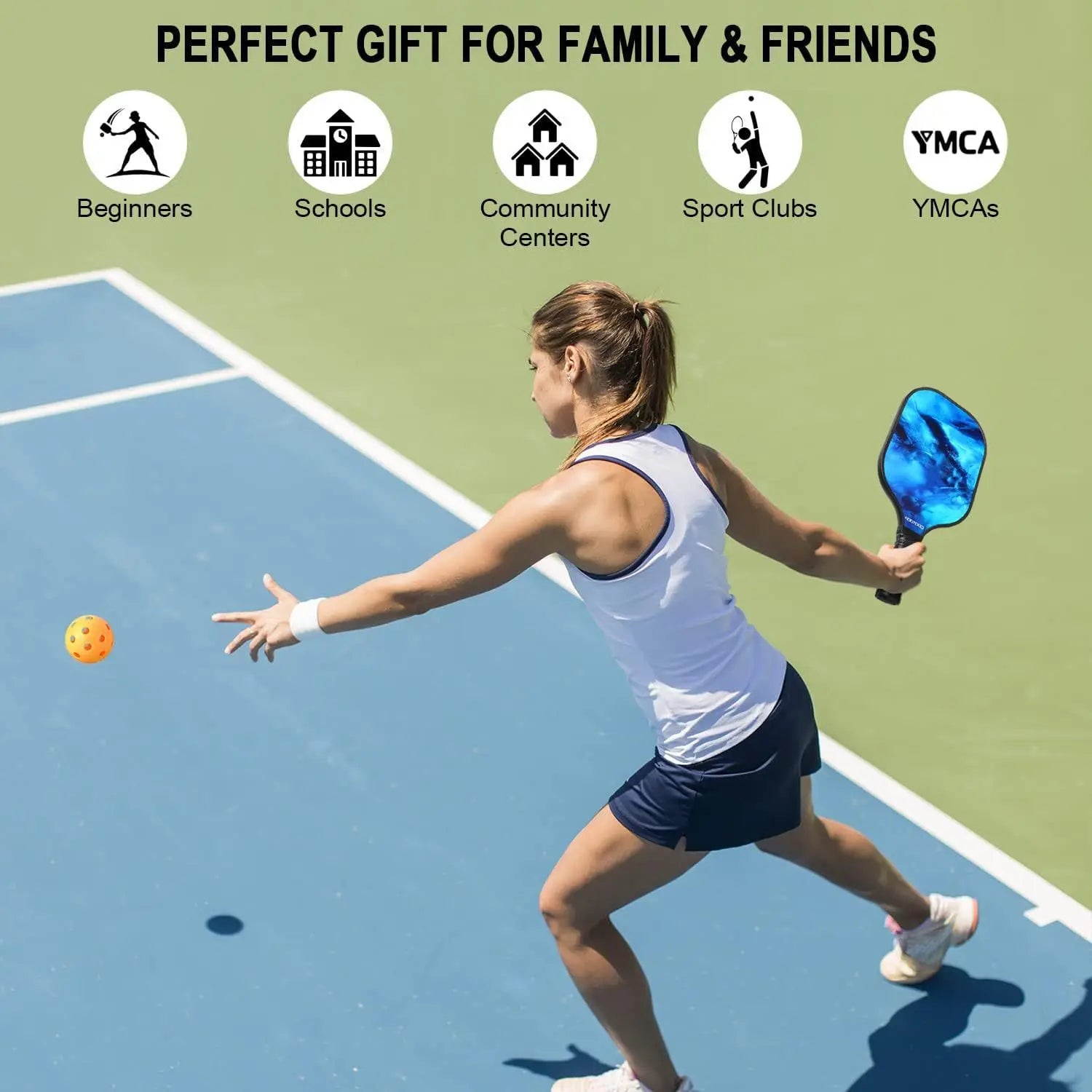 Lightweight Wooden Pickleball Paddle - Comfort Grip for Beginners