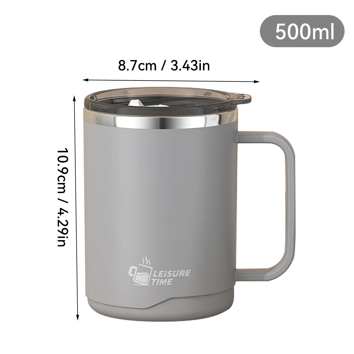 Double Wall Insulated Coffee Mug - Large Capacity with Handle