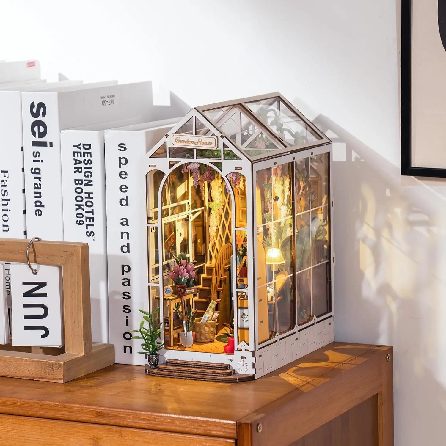Robotime Garden Shed DIY Book Nook Kit with LED Light - 3D Puzzle