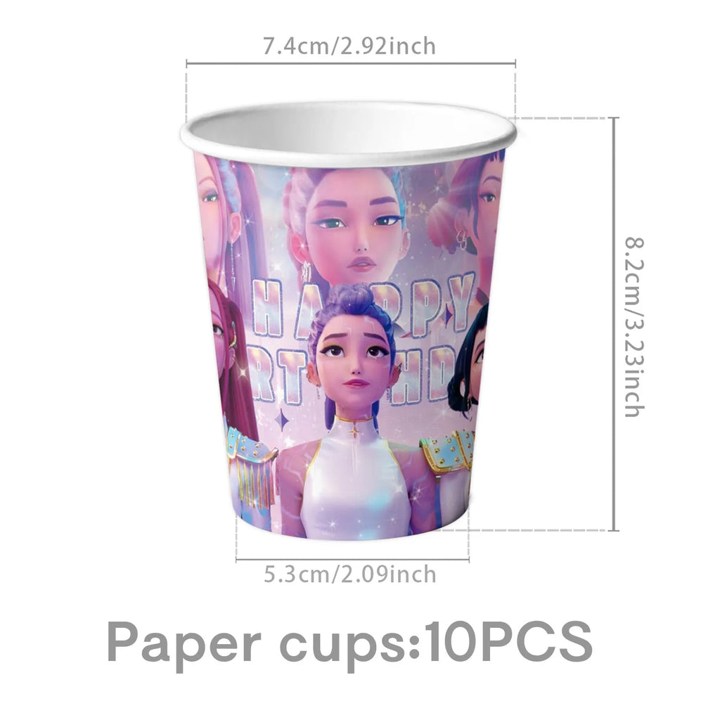 K-Pop Demon Hunters Birthday Party Supplies - Plates, Cups, Napkins & Decor