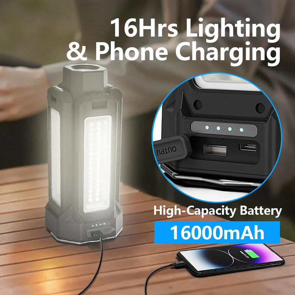 Powerful 16000mAh LED Camping Light | Dimmable Outdoor Work Light