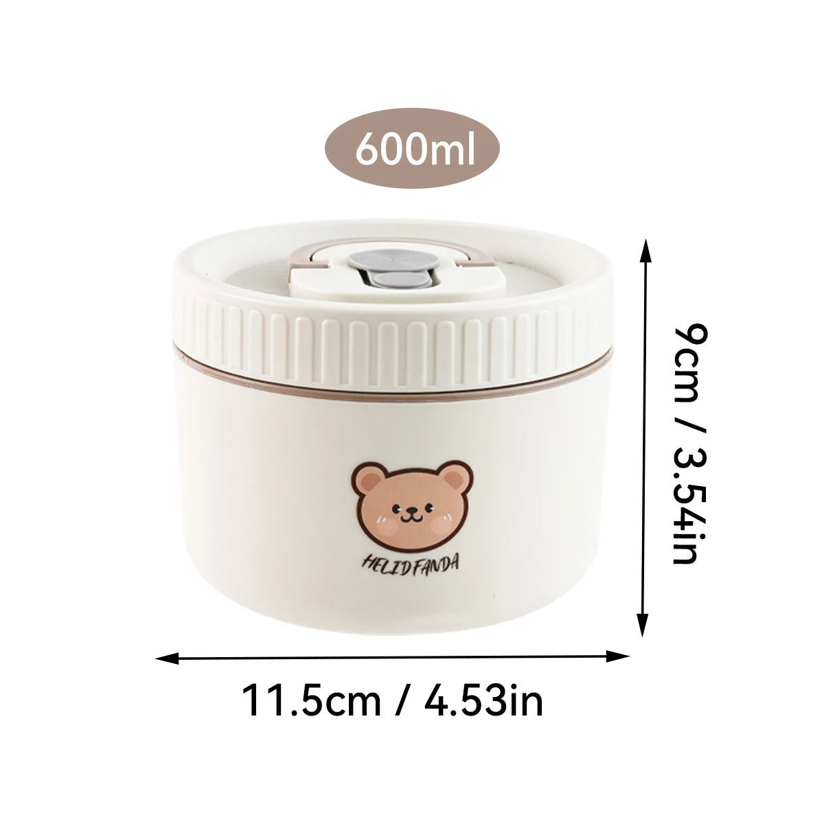 Cute Bear Stainless Steel Insulated Bento Lunch Box for Kids