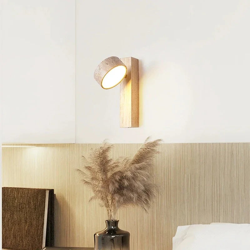 Modern Stone Wall Lamp with Rotatable LED and Pull Switch