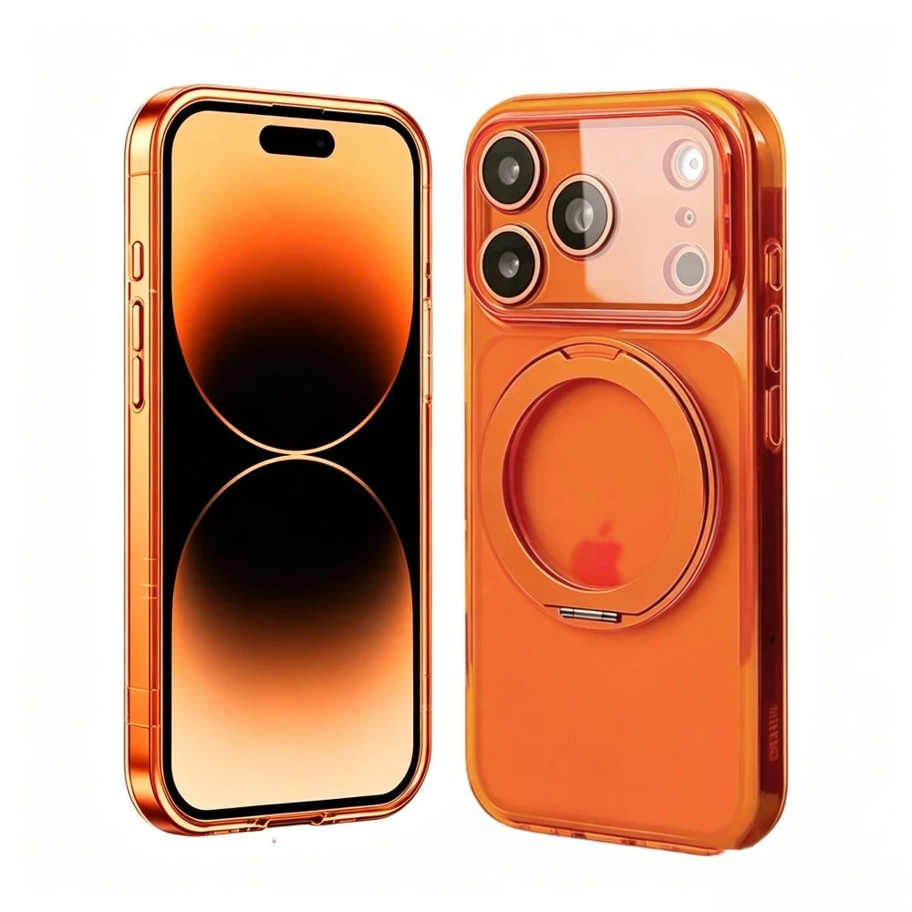 Clear MagSafe-Compatible Ring Stand Case for iPhone 11-17 | Shockproof