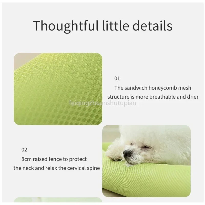 Summer Washable Pet Dog Bed - Breathable Cat Blanket & Cooling Mat