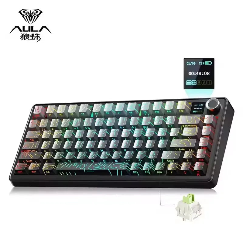 AULA F75 MAX Hot-Swap Mechanical Gaming Keyboard RGB - Wired/Bluetooth