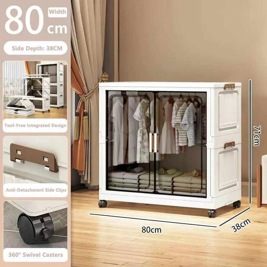 Folding Storage Cabinet - Multi-Use Organizer for Home & Kitchen