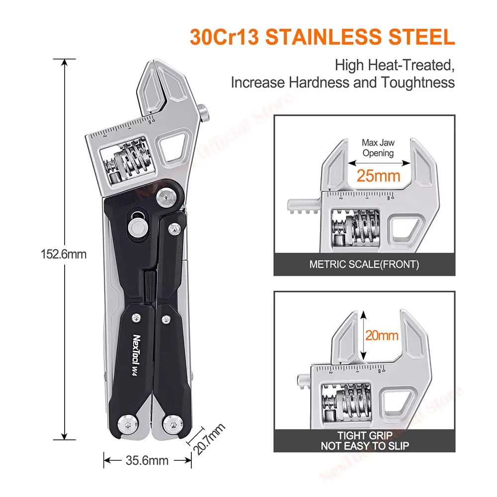 NexTool 11-in-1 Multitool Wrench & Folding Knife for Woodworking