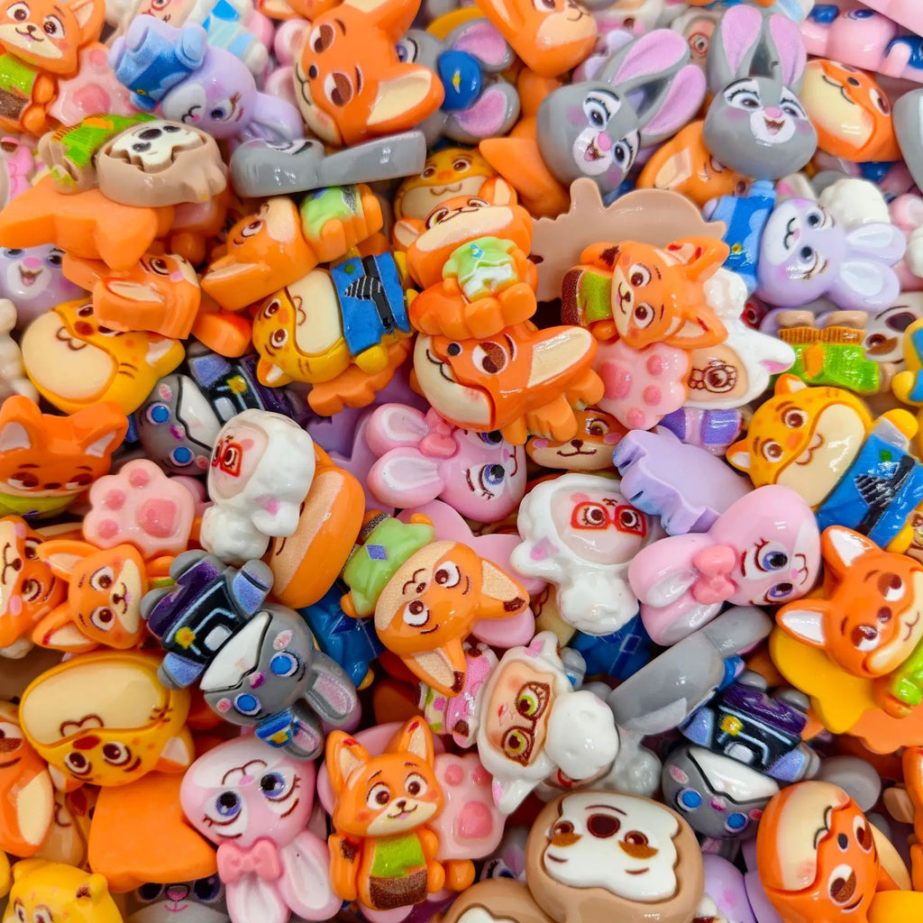10/100PCS Colorful Cartoon Animal Resin Jewelry Craft Kit
