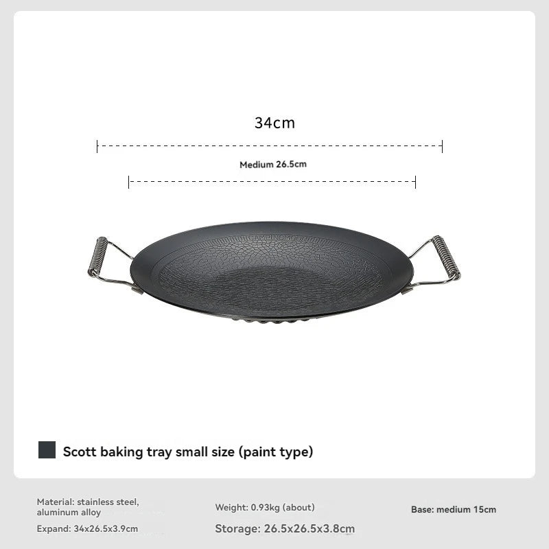CAMPINGMOON Non-Stick Folding BBQ Baking Tray - Portable & Durable
