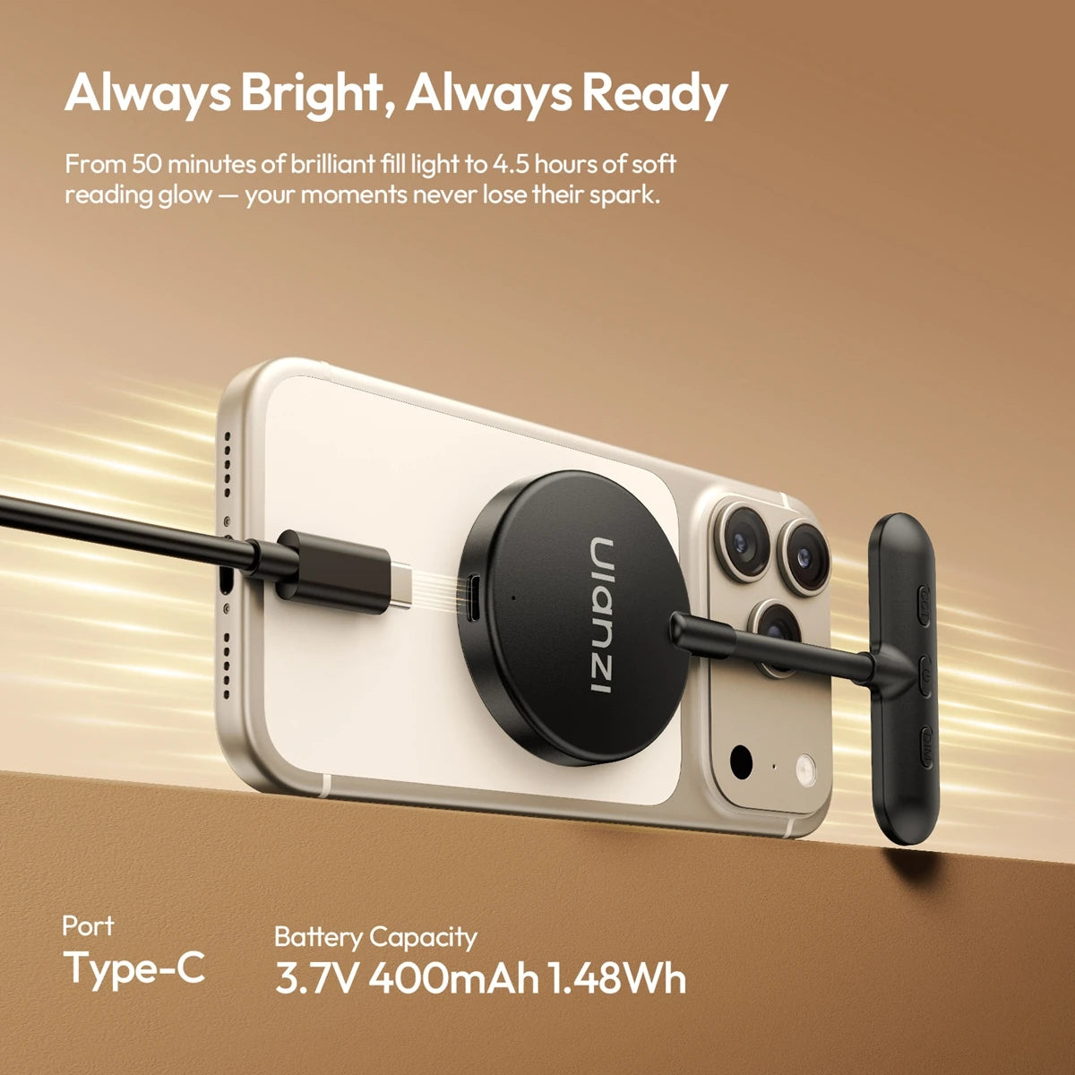Ulanzi M10 Magnetic LED Selfie Light - Flexible & Rechargeable
