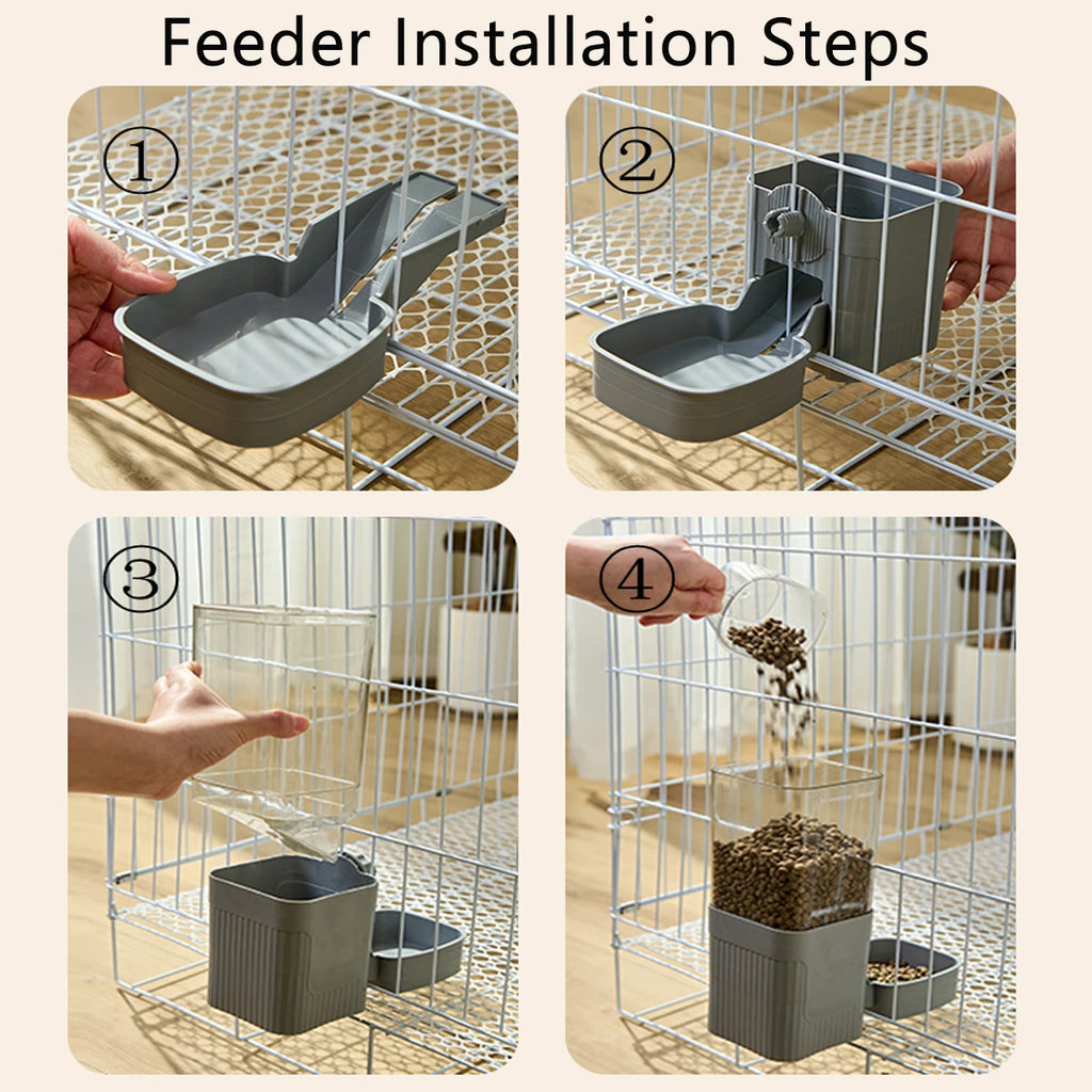 Automatic Pet Feeder & Water Dispenser for Small Dogs, Cats, and Rabbits