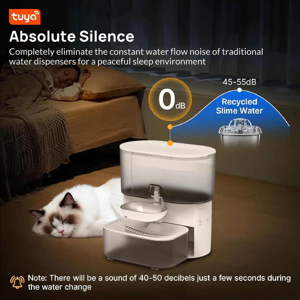 Rechargeable 3L Timed Pet Water Fountain - No Filter, Continuous Fresh Water
